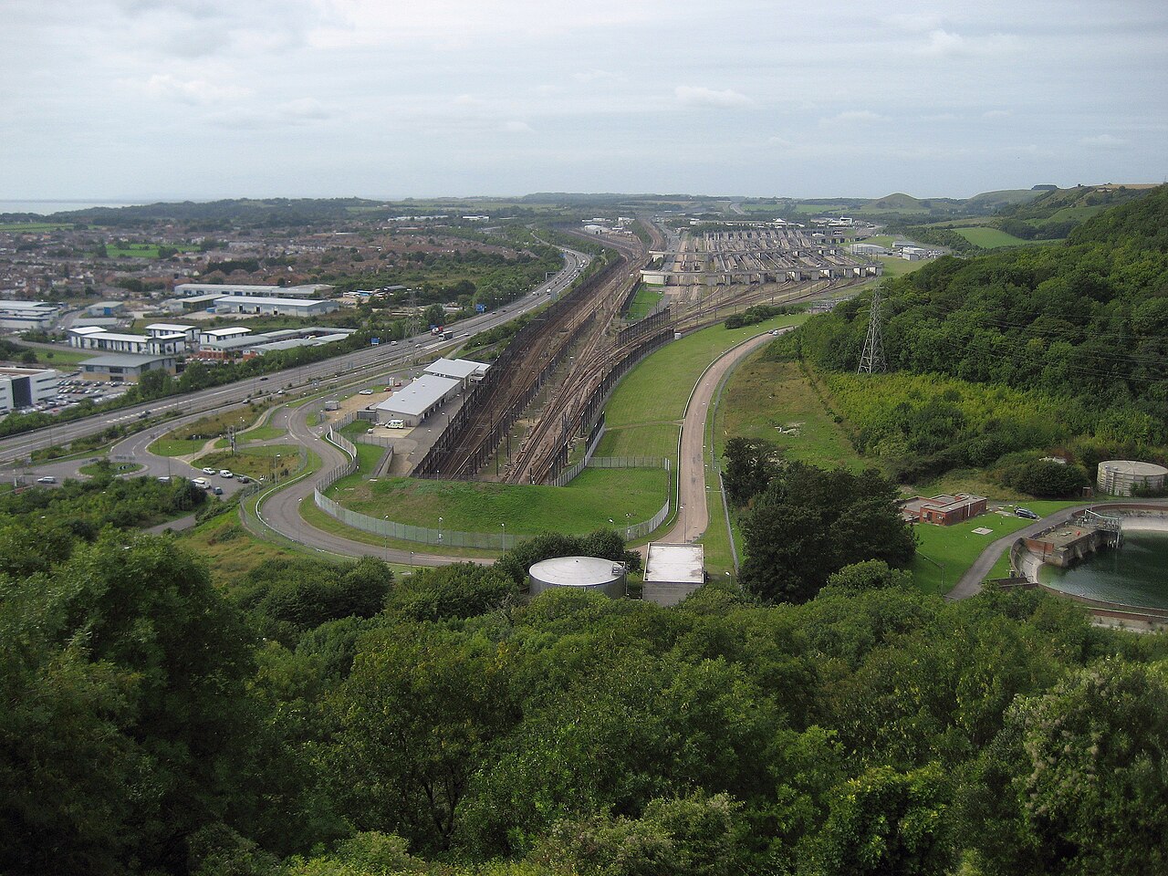 Above the Channel Tunnel Entrance